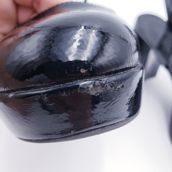 Reaction Women's Indya Platform Pump Block Heel Black Patent Closed Toe Size 8.5 - Picture 10 of 14